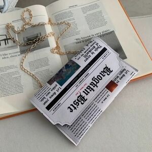 Newspaper Print Crossbody Bag